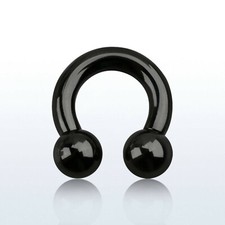 Schwarz Circular Barbell Piercing Ohrring Nasenring Brust Septum Blackline 4,0MM