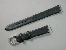 hochwertiges echt Leder Uhrenarmband Schwarz Seidenmatt Nahtlos 14mm Breite 7475