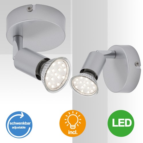 Kleine wandlampe led silber - kleine,