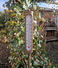THERMOMETER ZUM STECKEN STANDFUSS GARTENDEKO ANTIK VINTAGE STIL WOHNDEKO NEU