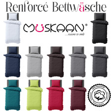 2-tlg Renforcé Uni Bettwäsche 135x200 155x220 Kissenbezug 100% Bw 11 Farben