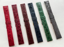 Echt Leder Uhrenarmband mit Krokoprägung 20mm - in Kurz- oder XL-Länge - NEU!