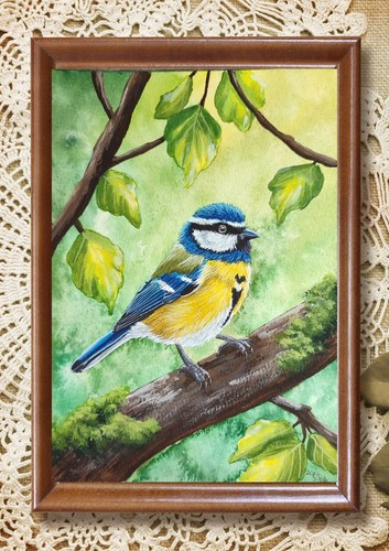 Aquarell blaumeise gemälde - blaumeise,