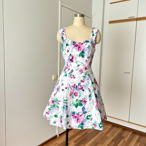 90er baumwollkleid mit - 90er,