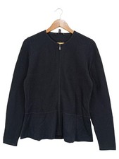 Esprit Damen Strickjacke mit Reißverschluss Gr. 40/L Schwarz Casual