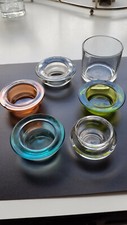 Kristall/Glas/Bleikristall  "Teelicht Gläser" 6 Stück verschiedene Farben 