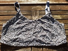 Bustier bauchfrei Damen, Sport, klein geblümt, grau/blau, Gr. 42/44, TCM