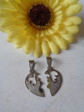 1 edelstahl Anhänger Herz "I