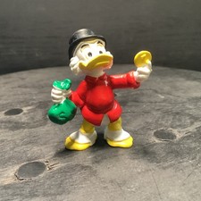 Disney Bully Bullyland Gummifigur : Dagobert Duck mit Geldbeutel 4cm TOP Zustand