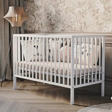 Babybett Kinderbett Gitterbett 60x120 Massivholz höhenverstellbar ohne Matratze