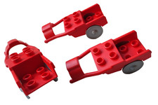 Lego Duplo 3 Stück Pferdeanhänger in rot Sulky Pferd Bauernhof