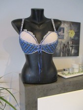 NEW Yorker Trachten BH 80C blau 2x getragen mit Bügel gepolstert (10)