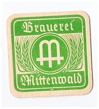 Alter Brauerei-Bierdeckel "Brauerei Mittenwald", Oberbayern 