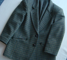 Woll - Blazer Damen Gr. 36/38  Grün - Töne mit Ellenbogen - Schonern und Taschen