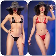 SeXy Mini Micro Bikini aus zart Transparent schimmerndem Tüll String Bikini S M