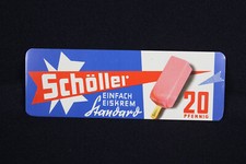 Schöller EINFACH EISKREM Standard - Blechschild - 5,5 x 16 cm - D um 1960