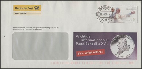 Plusbrief f251 papst - papst, benedikt
