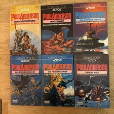 6x Poul Anderson Bastei SF Konvolut, Flandry Rebellenwelt Ende Weges Satans Welt