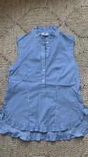 SIENNA impressionen shirt rüschen blau weiß gestreift S M  neu top maritim