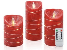 LED Kerzen Set, 3 Stück, mit Fernbedienung Timer Funktion flackernd,Lichterkette