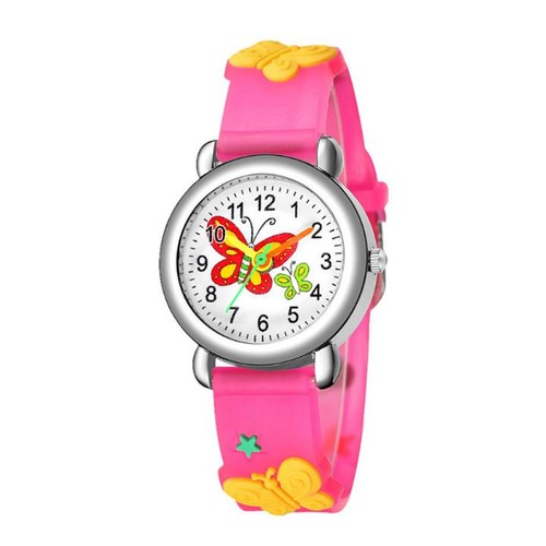 Kinderuhr schmetterling pink - kinderuhr,