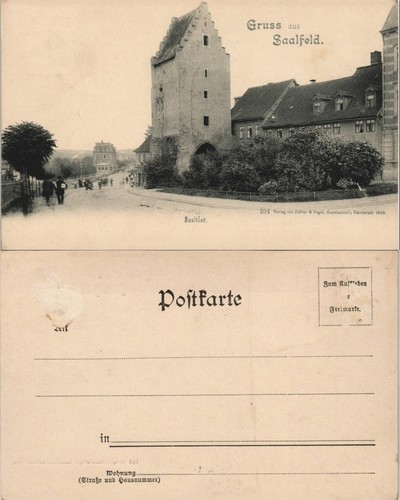 Ansichtskarte saalfeld - ansichtskarte, (saale)