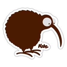 Kiwi Vogel Schnepfenstrauß Aufkleber Sticker, max. 10 x 10 cm, 10 x 10 cm