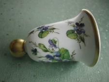 Porzellan Glocke VEILCHEN H 10 Du 7,2 cm mit Glasklöppel