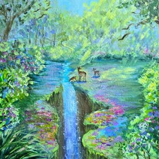 Waldlandschaft mit Reh