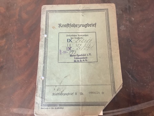 Original kraftfahrzeugbrief - original,