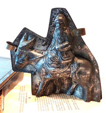 Schokoladenform Nikolaus auf Esel Weihnachtsmann riesig Frankreich antik