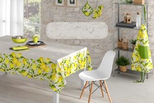 Tischdecke Küche x12 Pers. Twill Stoff Digitaldruck Zitronen Sizilien