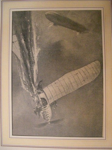Orig holzstich vom zeppelin - holzstich:,