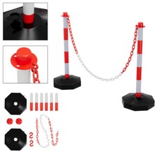 Absperrpfosten Poller 1,4m Rot/Weiß Leitpfosten Absperrbaken Einbetonieren