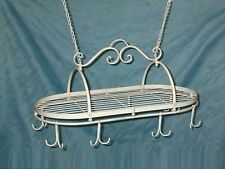 Küchenkrone Speckkrone Küchenhänger Schmiedeeisen Wildhaken antikweiß (k)