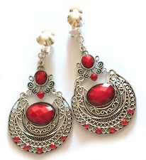 Ohrclips grün | rot lila