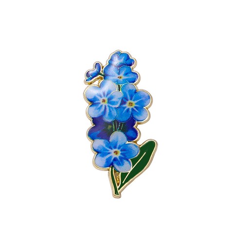 Blumenbrosche vintage pin blau - vintage,
