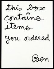 Fluxus. Ben VAUTIER (*1935 F/SUI) "this box contains items you ordered", 1986