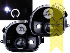 LED Angel Eyes Scheinwerfer für Renault Twingo 1 schwarz