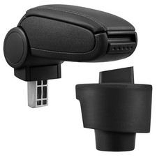 Armlehne Mittelarmlehne MAL Leder Bezug Schwarz für Seat Ibiza IV 6J 2009-