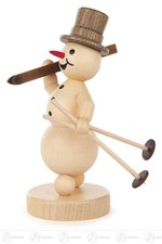 Schneemann mit Ski auf