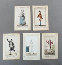 Theaterfiguren, 5 Stiche, alte