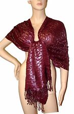 Elegant Hell Schal, Frau Bolero Baumwolle, Viskose Bordeaux Rot