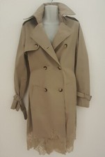 Edler Red Valentino Zweireihiger Trenchcoat mit Spitze und Gürtel Gr. 38/ 40