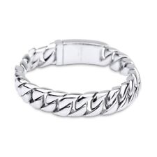 Herren Armband aus Edelstahl im Kubanischen Link-Stil Schwere Qualität