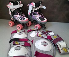 Mädchen Rollschuhe, verstellbare Skates, Senhai Gr. 29-32 Set Schützer Protektor