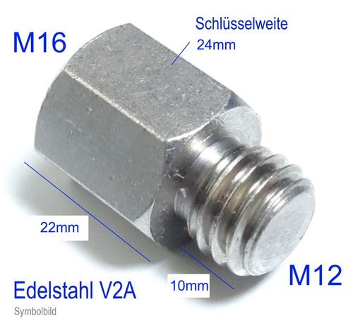 Edelstahl v2a innen m16 auf - edelstahl,