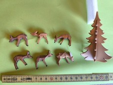 Miniatur Rehe geschnitzt (6)  H=ca 3 cm NEU Erzgebirge Weihnachtsfigur Holzfigur