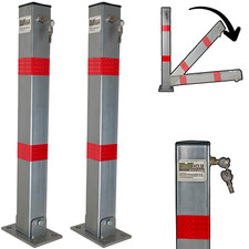 Absperrpfosten Parkplatzsperre Sperrpfosten eckig 2x klappbar umlegbar 