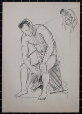 O. Hartmann Männerakt sitzend